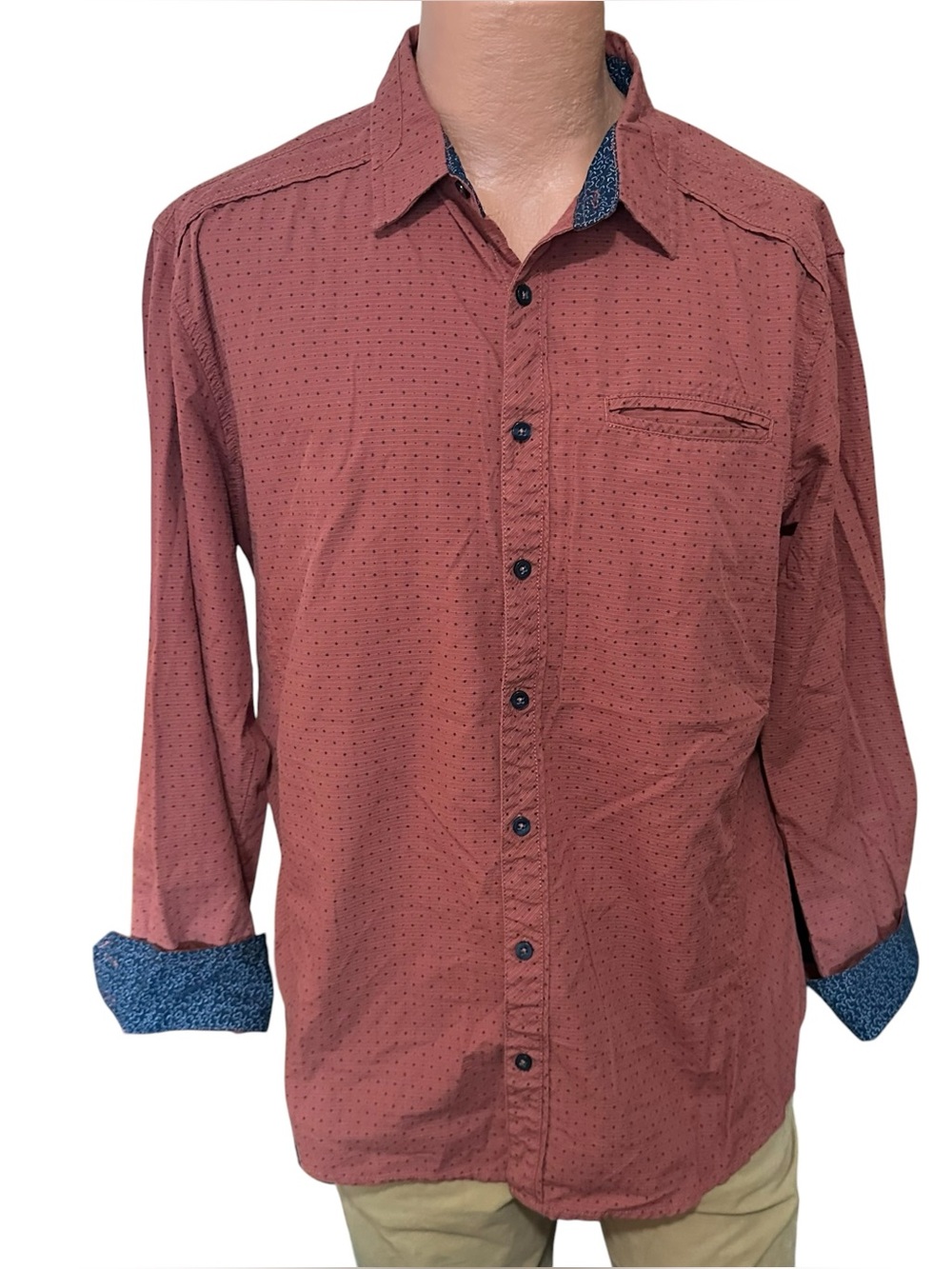 J.B. Holt men's long-sleeve performance stretch button-up shirt. XL